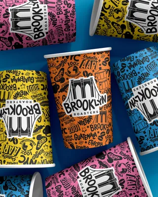 Customized Brooklyn Roasters coffee cups