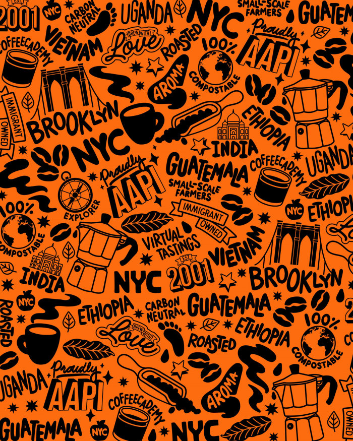 Hand-drawn lettering for Brooklyn Roasters