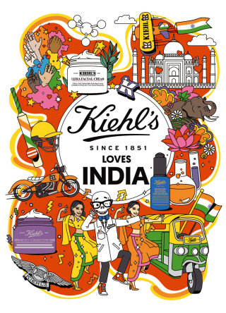 Arte exclusiva para anúncios da Kiehl&#39;s na Índia