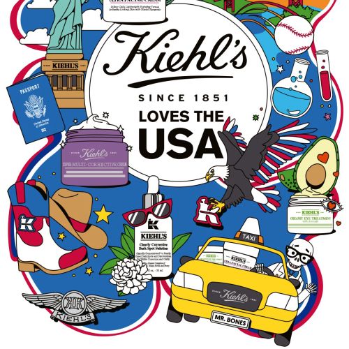 Illustrated poster for Kiehl's USA ad