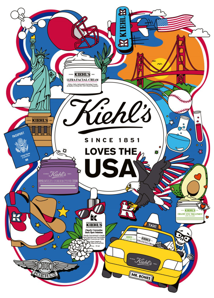 Pôster ilustrado para anúncio da Kiehl&#39;s USA