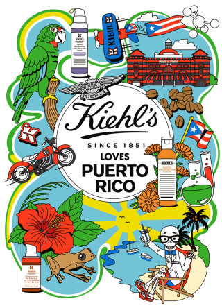 Ilustración de campaña de Kiehl&#39;s Loves PUERTO RICO