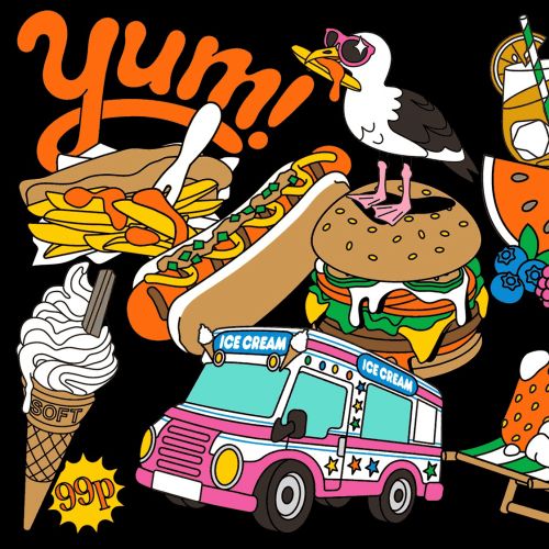 Food giphy stickers collage artwork