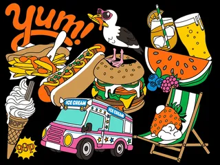 Food giphy stickers collage artwork