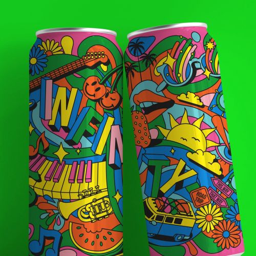 Label design for aluminum beverage can