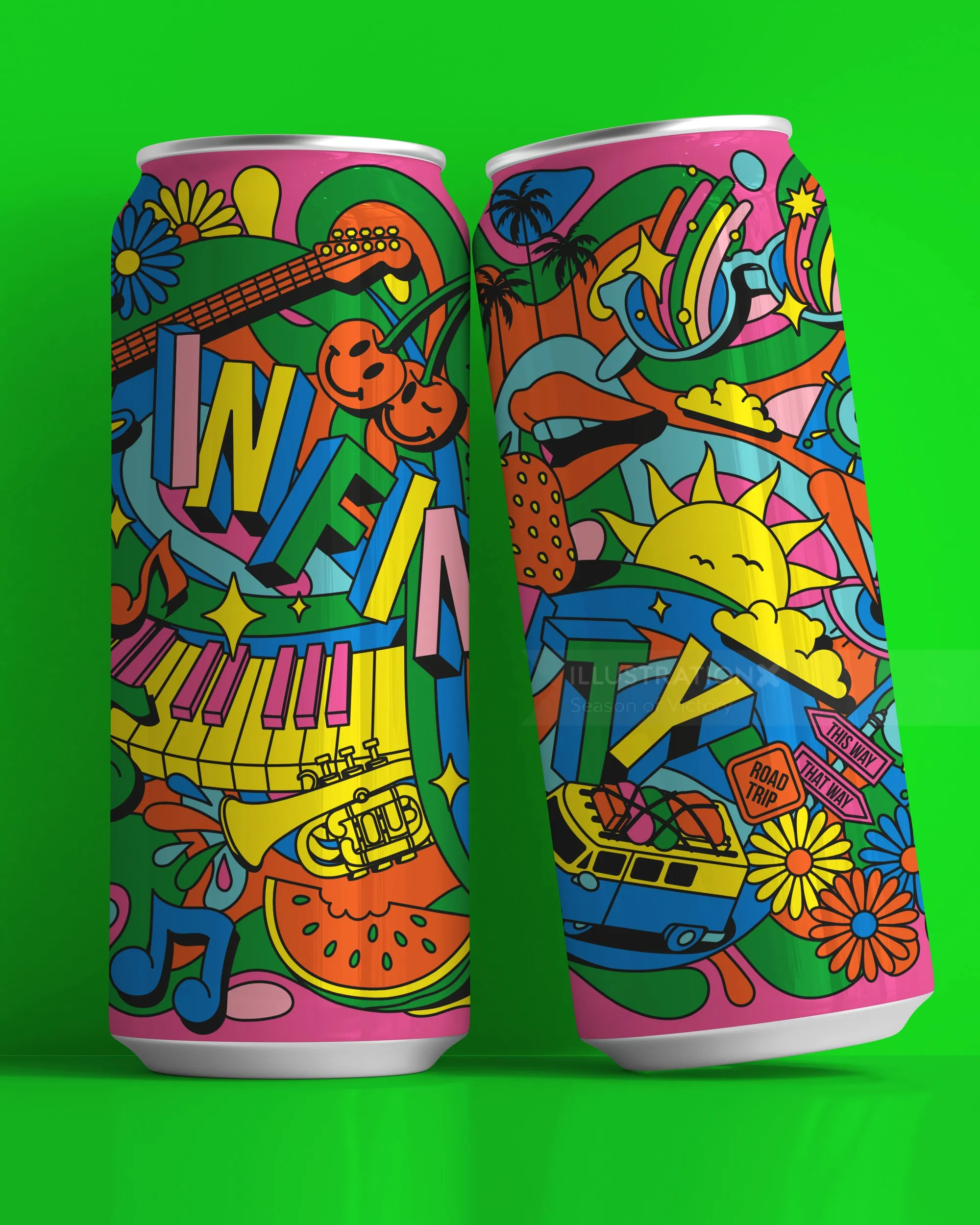 Label design for aluminum beverage can