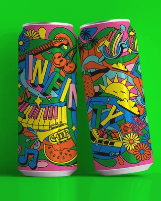 Label design for aluminum beverage can