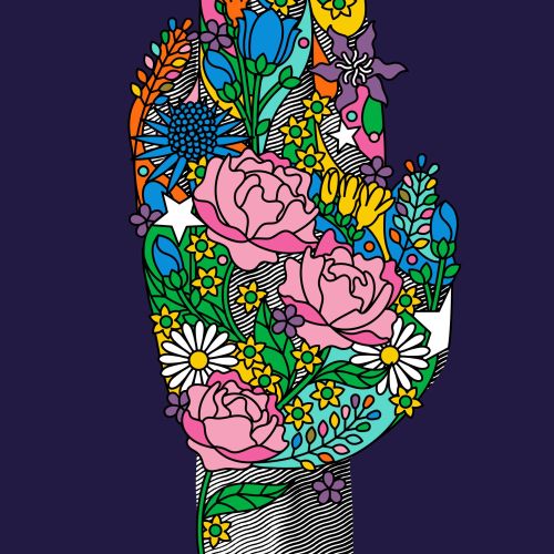 Nature-inspired artwork representing healing effects on humans