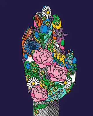 Nature-inspired artwork representing healing effects on humans