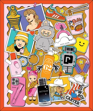 Editorial illustration of tweens and fragrance