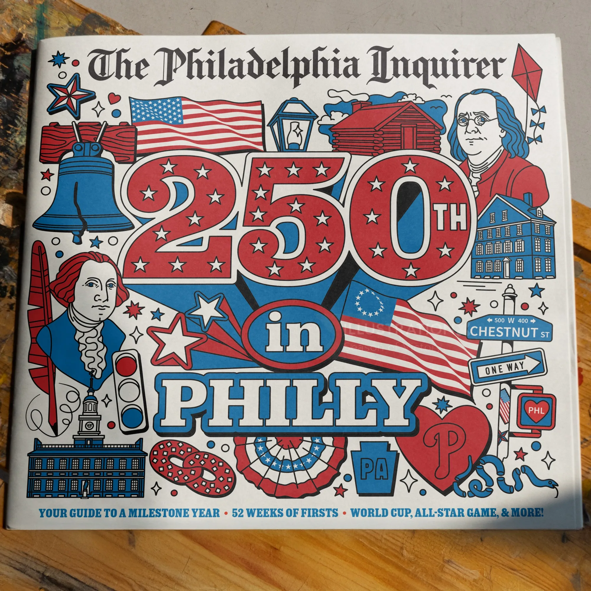 Philadelphia 250th anniversary cover illustration by Season of Victory