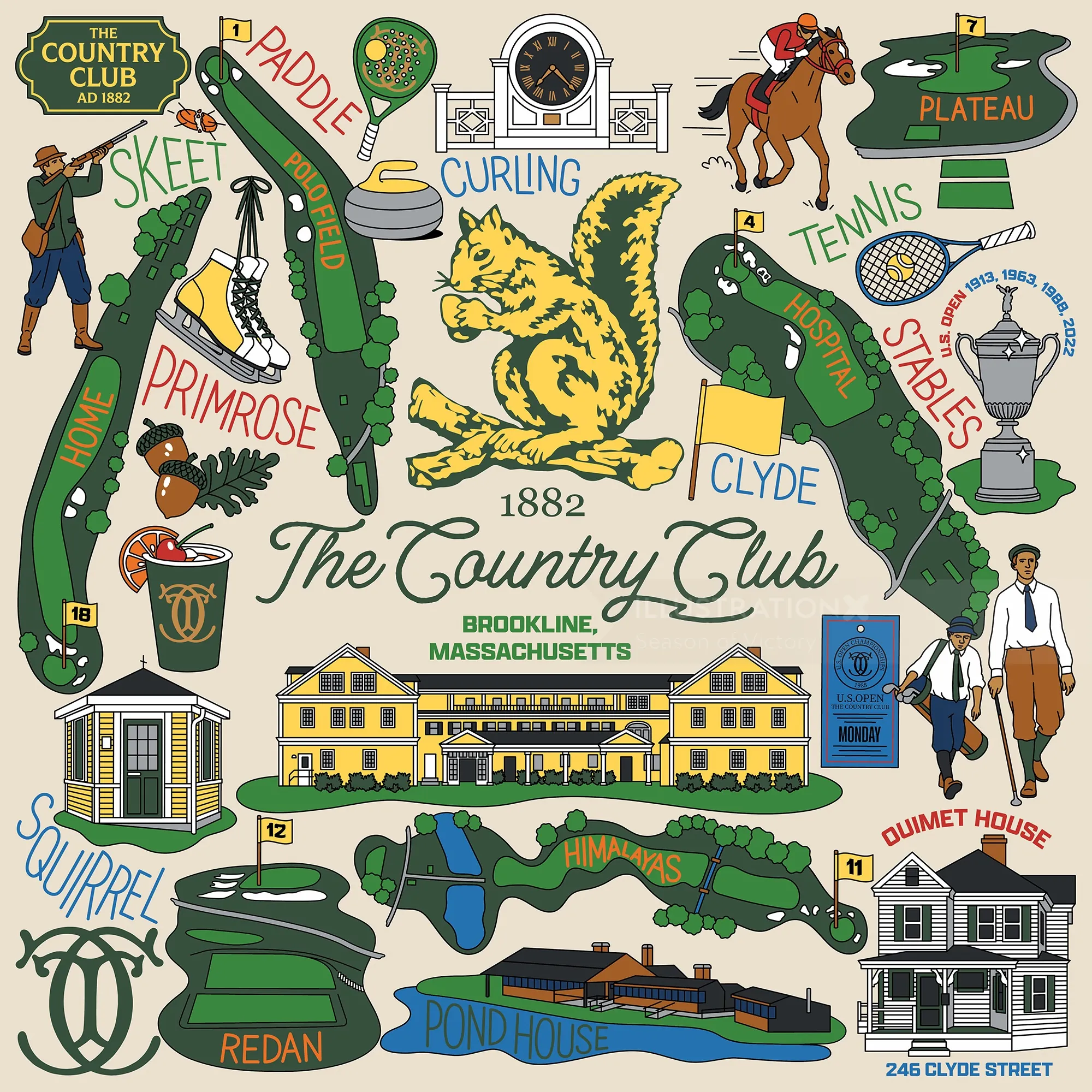 Season of Victory illustration of The Country Club in Brookline, Massachusetts