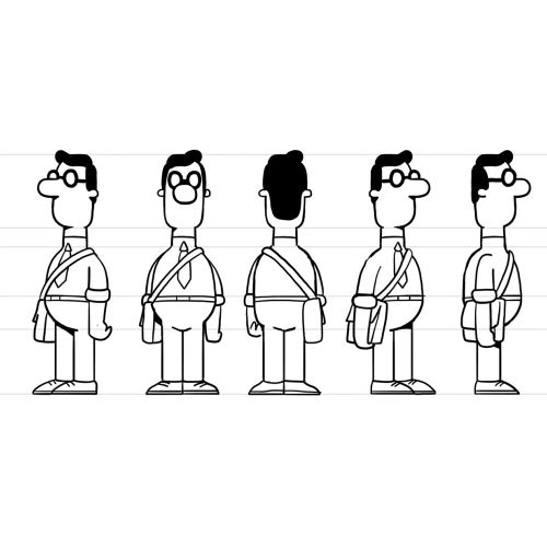 man standing in different poses vector illustration 