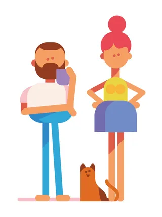 Vector art of beautiful couple 