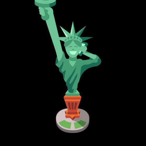 Stylized Statue of Liberty digital illustration by Sebastian Iwohn