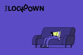 Person resting on couch with book over face by Sebastian Iwohn