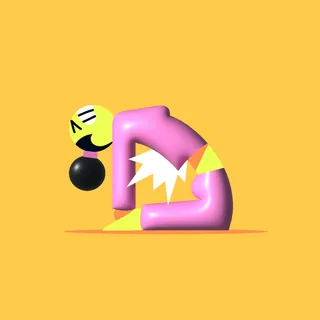Abstract figure clutching lower back showing back pain by Sebastian Iwohn