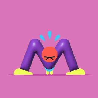 Abstract figure stretching with colorful shapes by Sebastian Iwohn