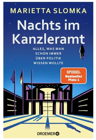 Book cover of Nachts im Kanzleramt by Marietta Slomka with German title text Sebastian Iwohn