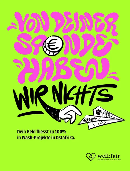 Poster promoting ethical investment in Wash projects in East Africa by Sebastian Iwohn