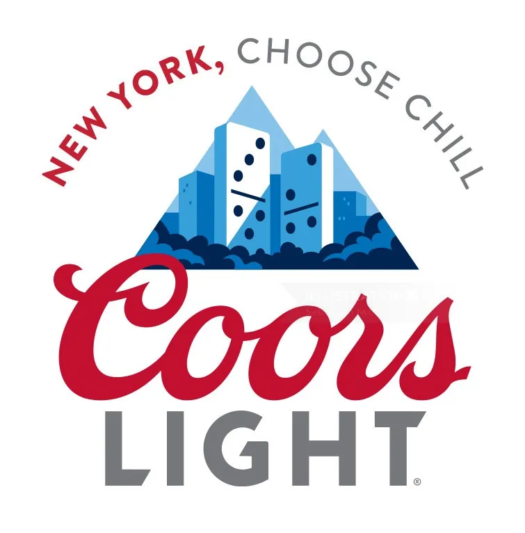 Coors Light logo with New York cityscape designed by Sebastian Iwohn