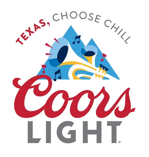 Coors Light logo with trumpet and mountains, Texas choose chill slogan by Sebastian Iwohn