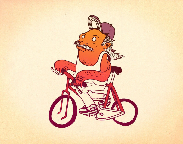 图形人骑自行车