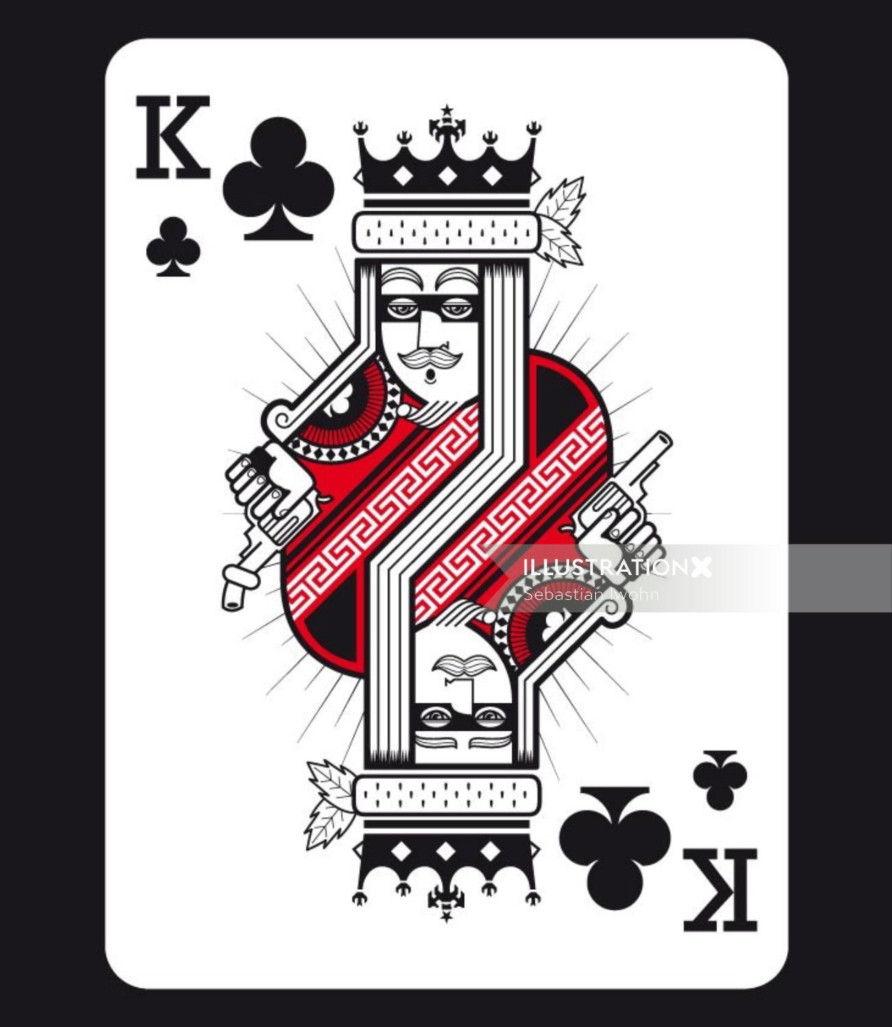 Graphic art of King with gun