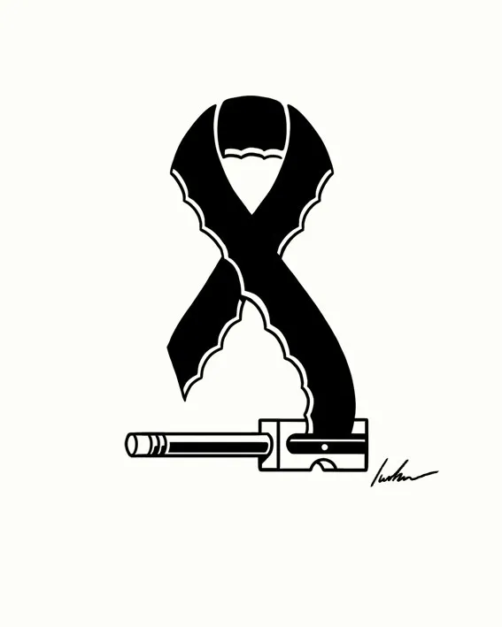 Black and white ribbon with key