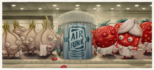 Air Funk 除臭剂的幽默卡通人物
