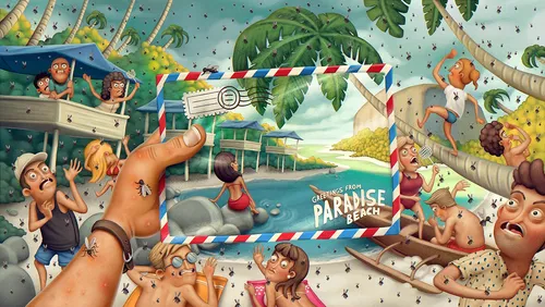 Paradise beach reality and expectations poster art