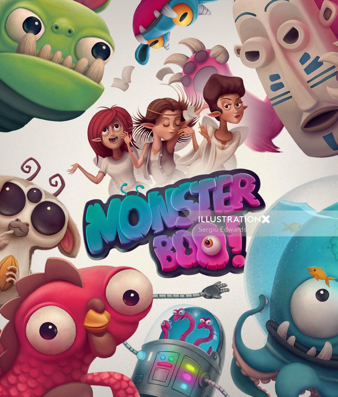 Monster Boo, Children's board game illustration