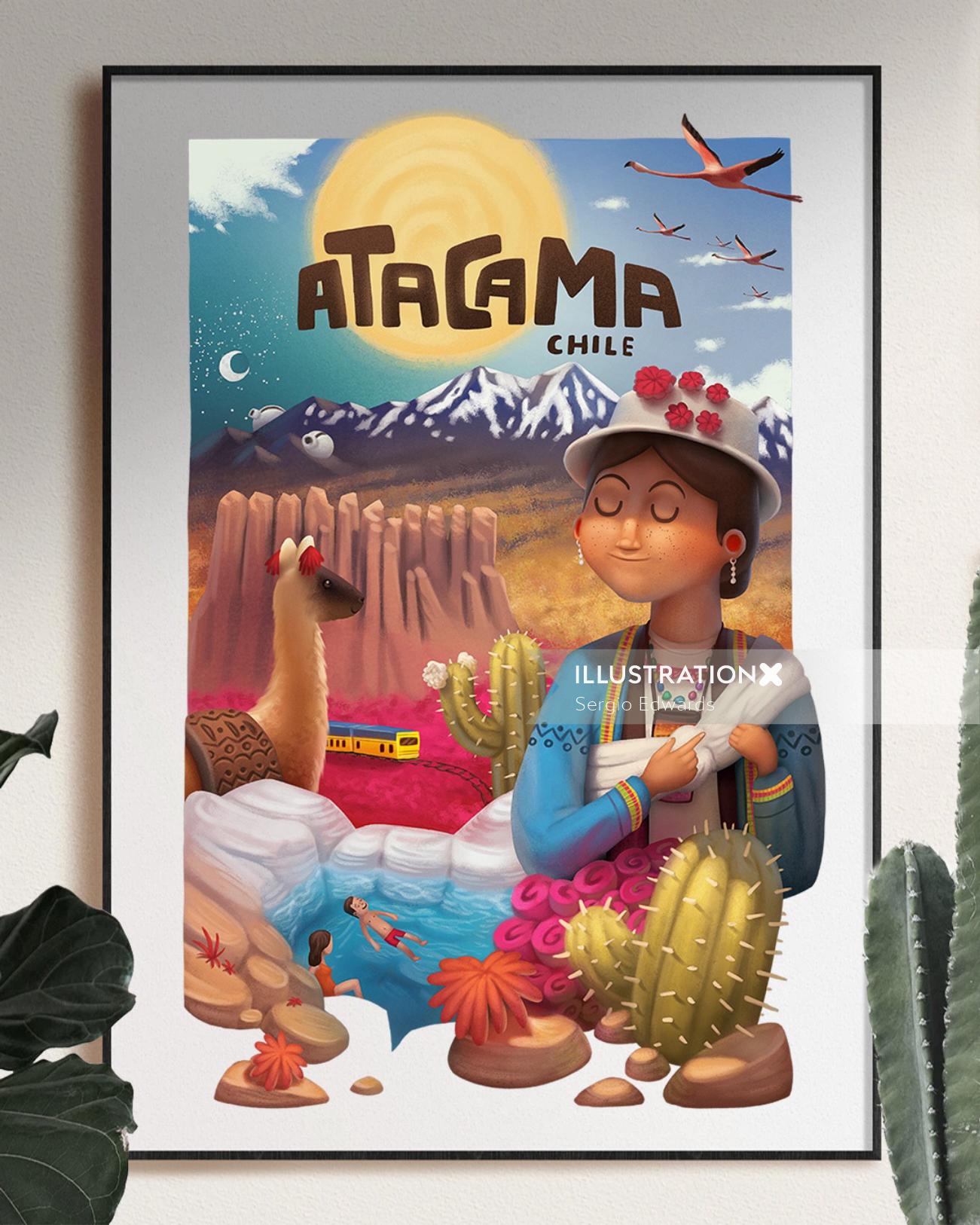 Atacama Chile advertising poster
