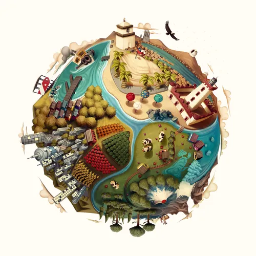 Chile map illustration for Inacap campaign