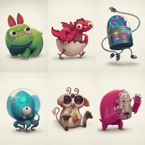Monster Boo Characters design by Sergio Edwards