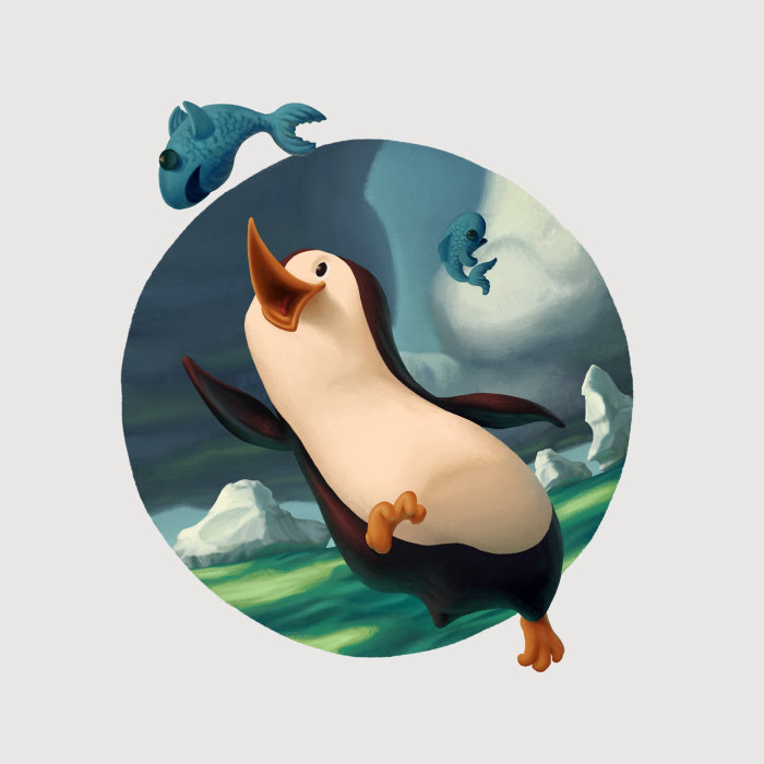 Art numérique de l&#39;oiseau pingouin