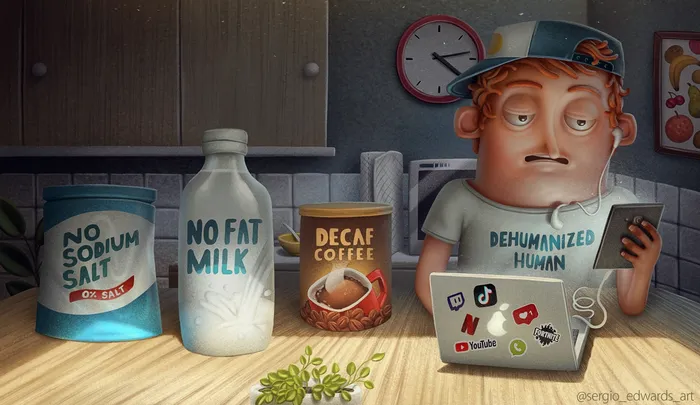 Character design No fat milk