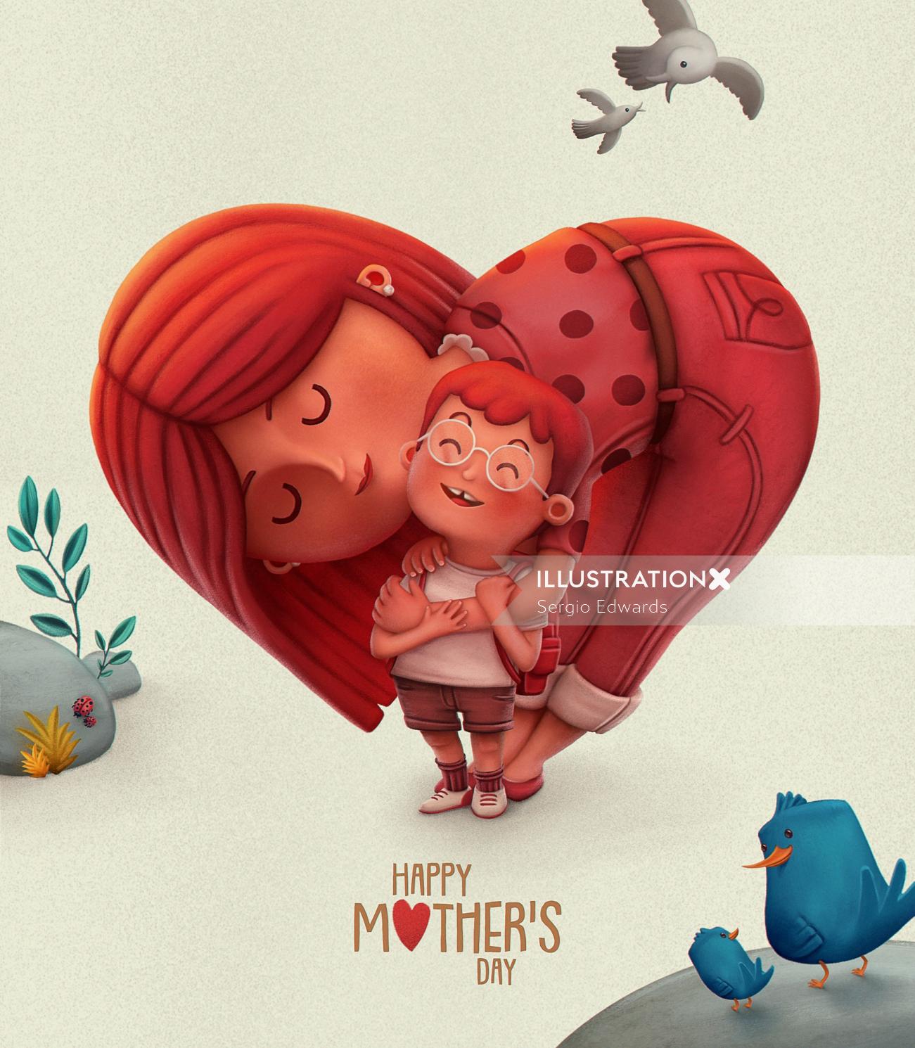 セルジオエドワーズによる幸せな母の日のグラフィックポスター