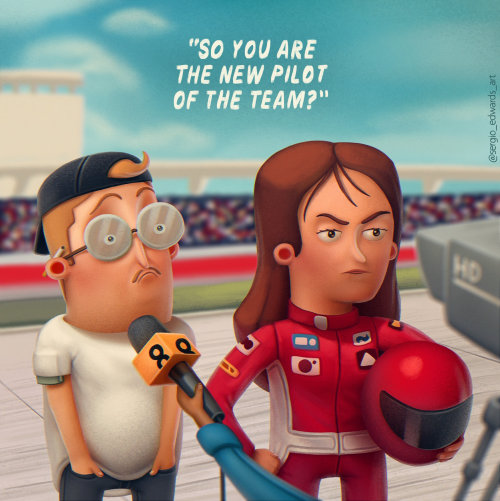 F1 Racer cartoon character 