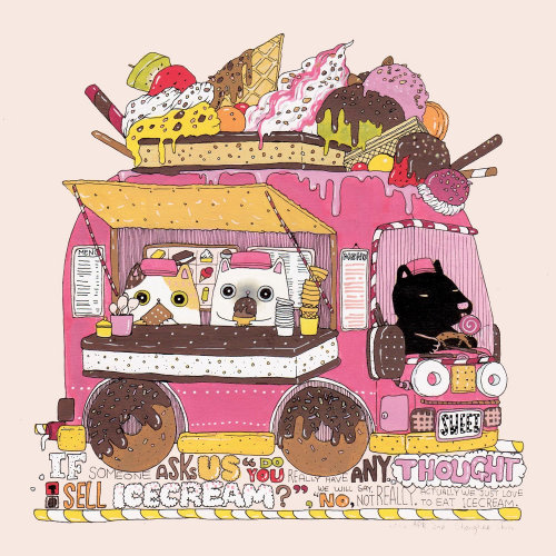 Illustration for ice cream wagon
