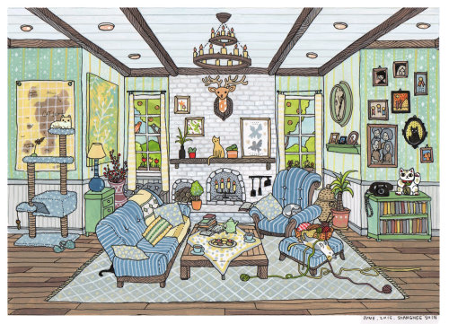 An illustration of home interior