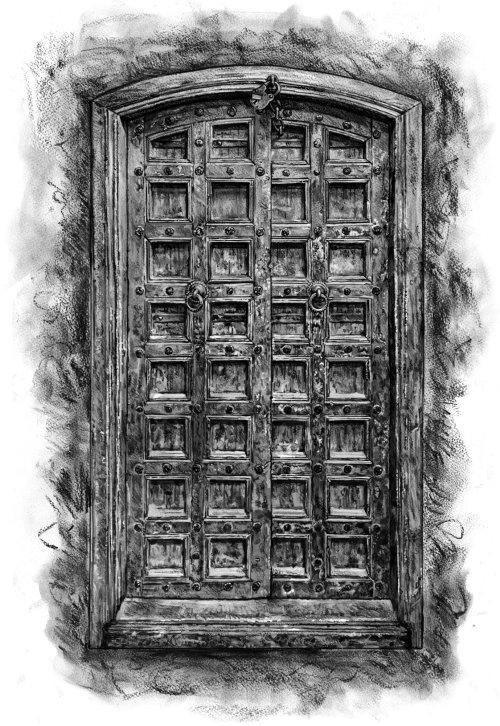 Retro style house door