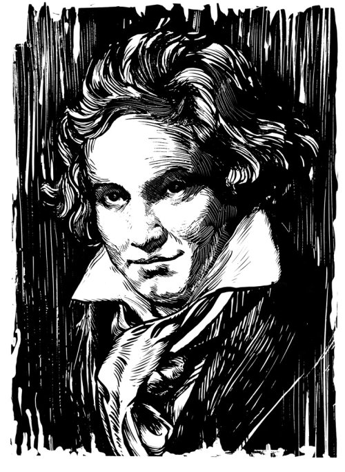Beethoven portrait illustration 