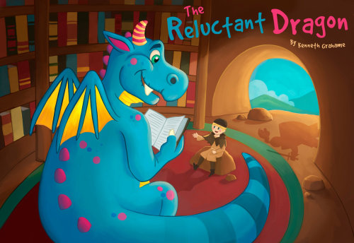 Diseño de portada de libro de The Reluctant Dragon