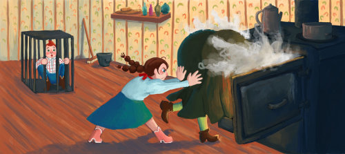 Hansel and Gretel children's book illustration