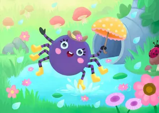 Itsy bitsy spider cartoon design