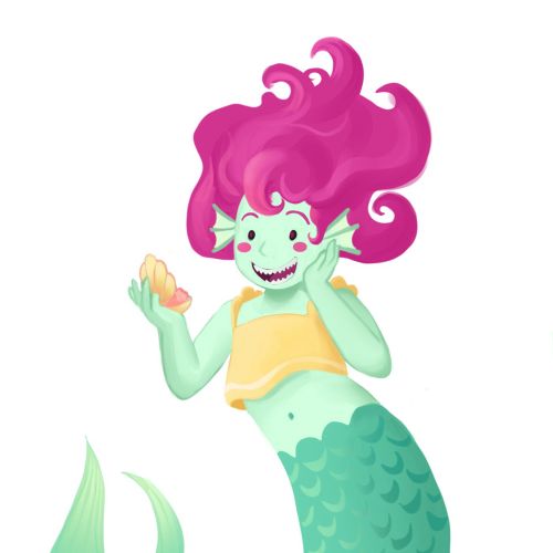 Cute cartoon Mermaid Siren