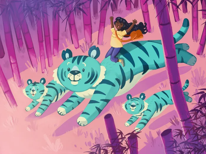 Cartoon animal Blue Tiger