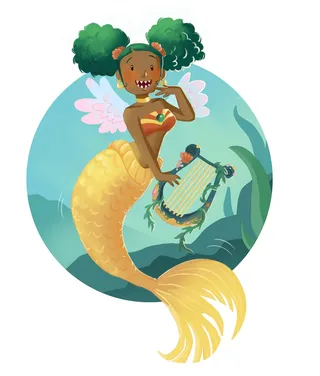 Cartoon angel Mermaid illustration