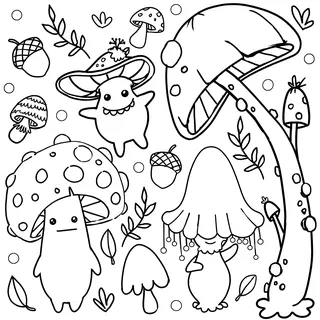 Alluring design of mushroom characters